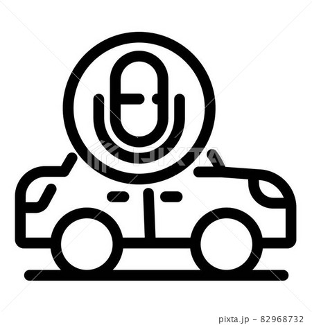 Voice assistant driverless car icon, outline style Voice assistant driverless car icon, outline style 82968732