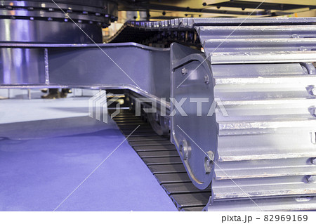 Detail of  excavator track pads for heavy duty job 82969169