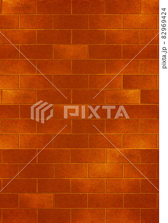 背景素材 赤煉瓦 レンガ ブロック 壁 オレンジ 82969424