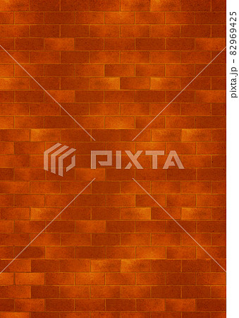 背景素材 赤煉瓦 レンガ ブロック 壁 オレンジ 82969425