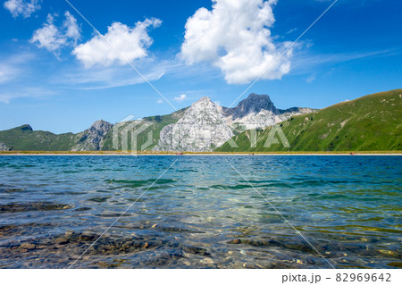 Maroly lake and Mountain landscape in The Grand-Bornand, France 82969642
