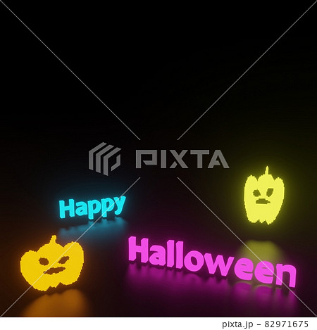 ハロウィンかぼちゃのネオンサインのイラスト素材 [82971675] - PIXTA