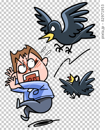 Attacked by a flock of crows Attacked by a flock of crows 82971953