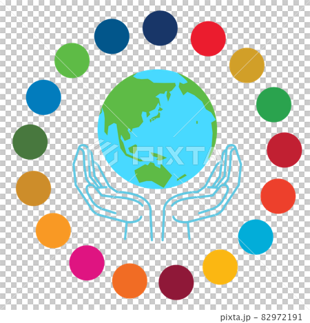 SDGs image Earth and palm 2 illustration SDGs image Earth and palm 2 illustration 82972191