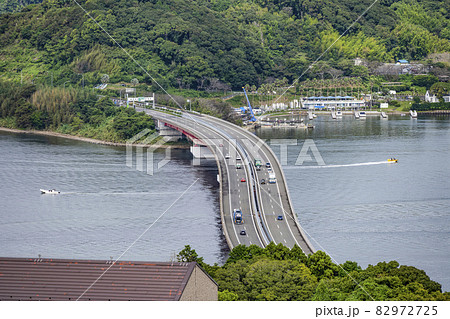 かんざんじロープウェイ大草山展望台から望む東名高速道路、浜名湖橋 82972725