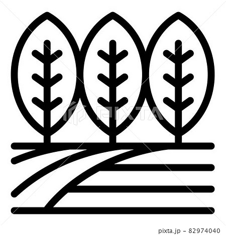 Village landscape icon, outline style 82974040