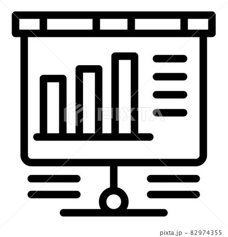Banner graph chart icon, outline style 82974355
