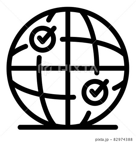 Global recruiter icon, outline style 82974388