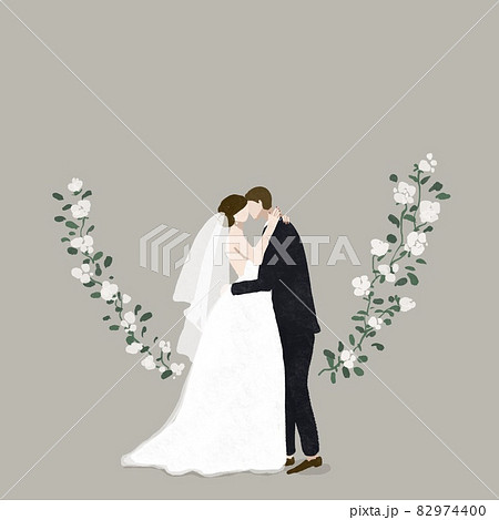 キスをする新郎新婦、花嫁、ウエディング、結婚式 C キスをする新郎新婦、花嫁、ウエディング、結婚式 C 82974400