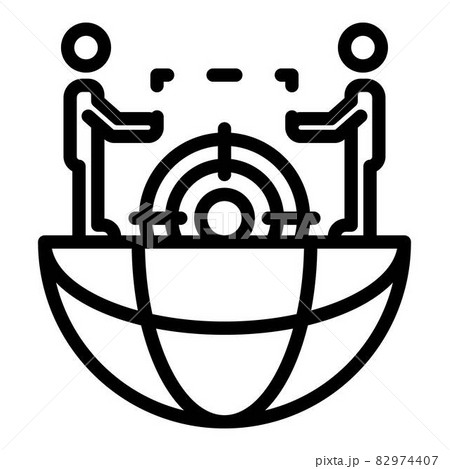 Global headhunter cooperation icon, outline style 82974407