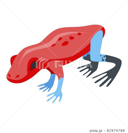 Red frog icon, isometric style 82974789