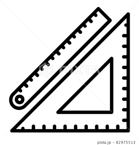 Math ruler icon, outline style 82975513