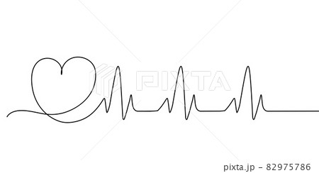 Continuous Heart Vector Illustration, One Line Art Love Symbol 82975786