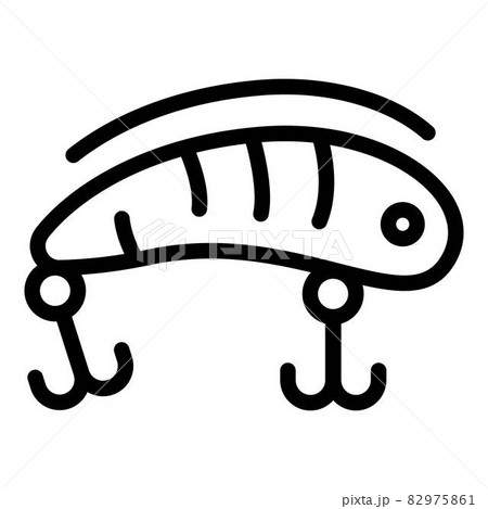 Fake fish bait icon, outline style 82975861