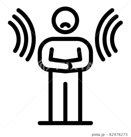 Disease action on man icon, outline style 82976273