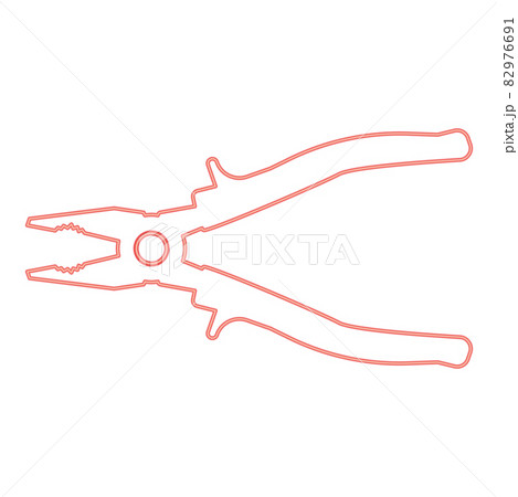 Neon pliers red color vector illustration flat style image 82976691
