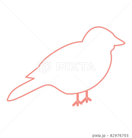 Neon bird red color vector illustration flat style image Neon bird red color vector illustration flat style image 82976703