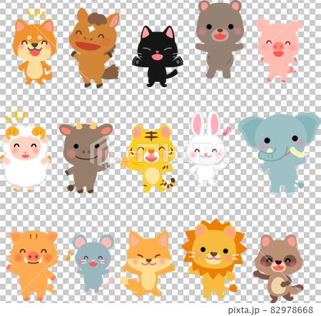 Character illustration set of various animals 82978668
