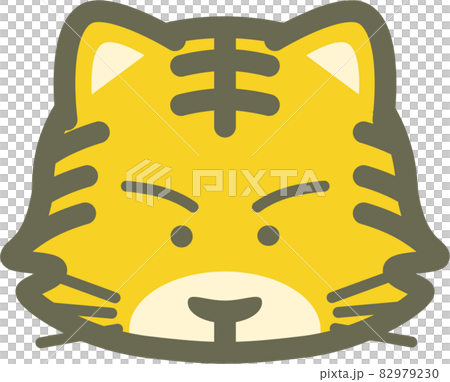 2022年の干支の虎のかわいいイラスト（顔）のイラスト素材 [82979230
