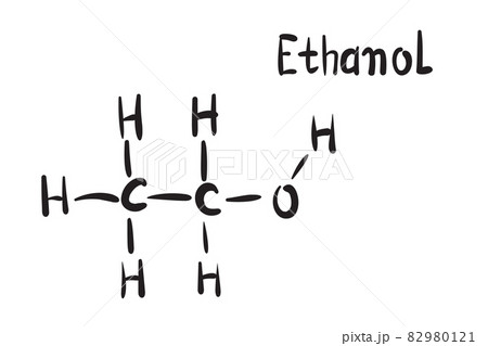 Ethanol Molecule Formula Hand Drawn Imitation Icon Ethanol Molecule Formula Hand Drawn Imitation Icon 82980121