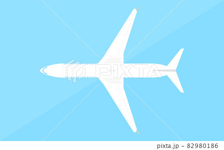 シンプルな飛行機の模型、青背景 82980186