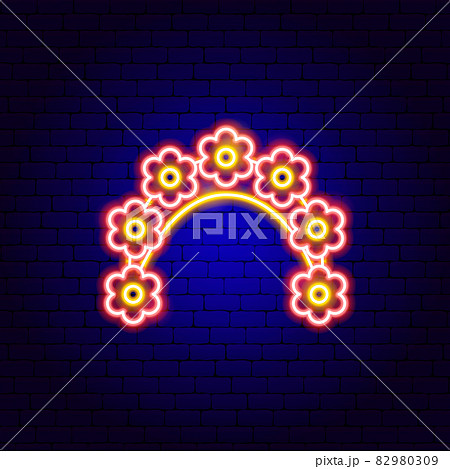 Flower Wreath Neon Sign 82980309