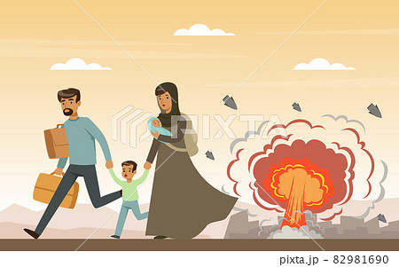 Refugee and Asylum Seeker with Displaced Young Family Escaping from Homeland Needed Help and Home Vector Illustration Refugee and Asylum Seeker with Displaced Young Family Escaping from Homeland Needed Help and Home Vector Illustration 82981690
