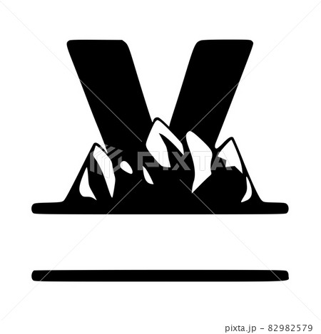 Letter v and mountain personalized monogram. Vector logo, emblems or initial design. 82982579