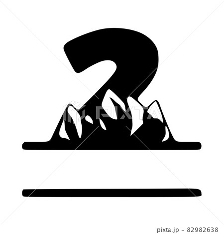 Number 2 and mountain personalized monogram. Vector logo, emblems or initial design. 82982638