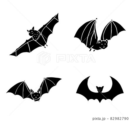 Bats clip art. Vector set of bats glyph icons isolated on white background. Doodle style. Bats clip art. Vector set of bats glyph icons isolated on white background. Doodle style. 82982790