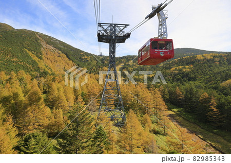 紅葉見頃な北八ヶ岳ロープウェイと坪庭 82985343