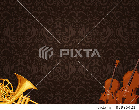 オーケストラの楽器の背景 イラストのイラスト素材