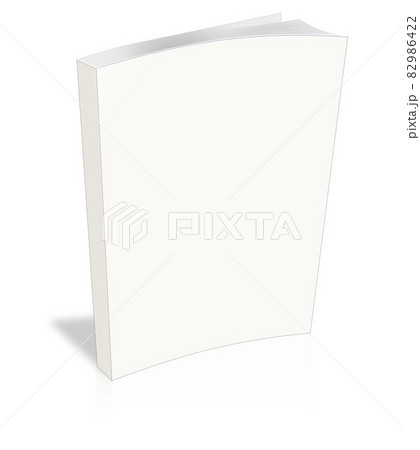 Blank vertical book template standing on white surface. 82986422