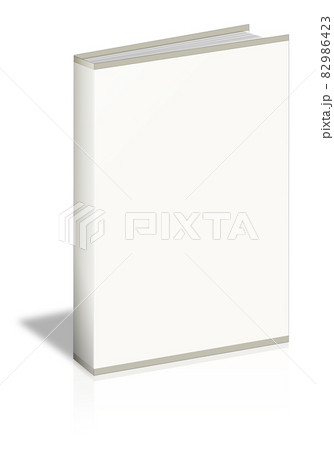 Blank vertical book template standing on white surface. 82986423