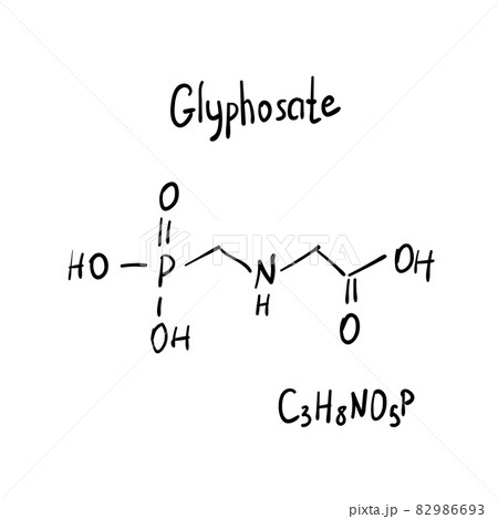 Glyphosate Molecule Formula Hand Drawn Imitation 82986693
