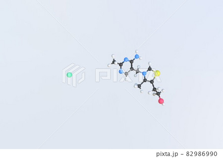 Vitamin b1 molecule, scientific molecular model, looping 3d animation 82986990