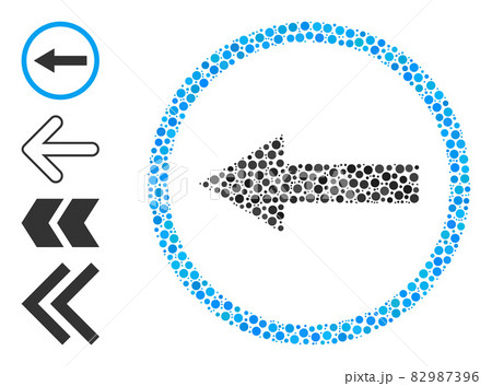 Dotted Left Rounded Arrow Composition of Rounded Dots and Similar Icons 82987396
