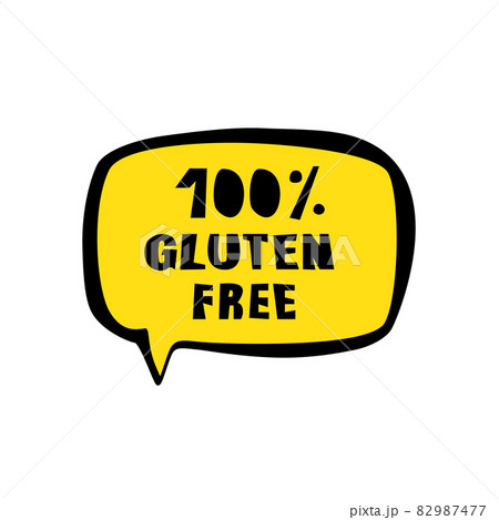 Gluten Free Text No Gluten Lettering In Bubble のイラスト素材
