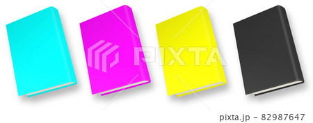 Blank book mockup CMYK with shadow. 82987647