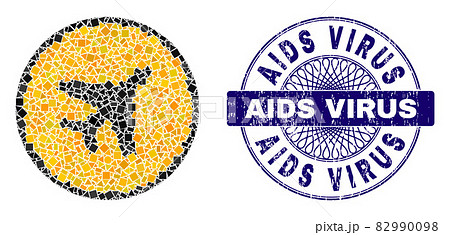 Distress AIDS Virus Stamp Seal and Geometric Airplane Danger Mosaic Distress AIDS Virus Stamp Seal and Geometric Airplane Danger Mosaic 82990098