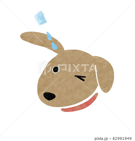 耳に薬をさす犬のイラストのイラスト素材 耳に薬をさす犬のイラストのイラスト素材