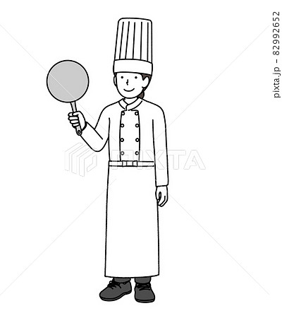 コック 洋食屋の女性のイラスト素材
