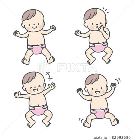 かわいい赤ちゃんのイラスト素材セット 82992680