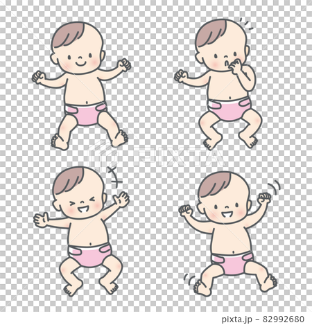 かわいい赤ちゃんのイラスト素材セット 82992680