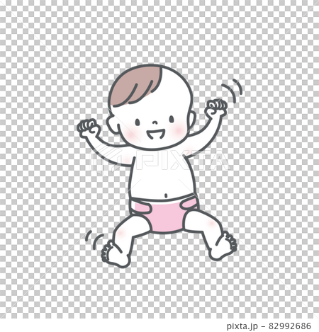 笑顔の赤ちゃんのイラスト素材 82992686