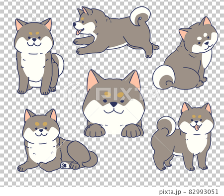 可愛的黑色柴犬套裝 可愛的黑色柴犬套裝 82993051