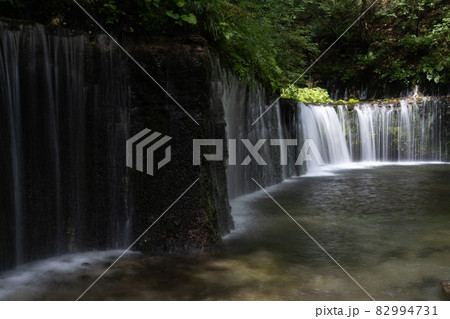 長野県軽井沢町にある白糸の滝_2021年8月 長野県軽井沢町にある白糸の滝_2021年8月 82994731