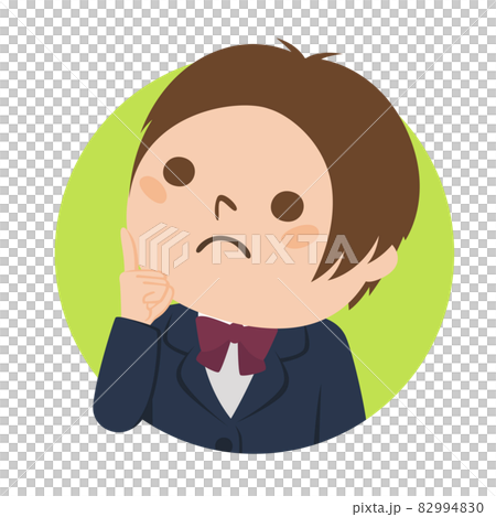 Illustration of a female student. A girl thinking about something. Illustration of a female student. A girl thinking about something. 82994830