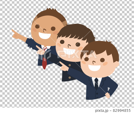 Illustration of boys. Boys in uniforms pointing to the future. Illustration of boys. Boys in uniforms pointing to the future. 82994855