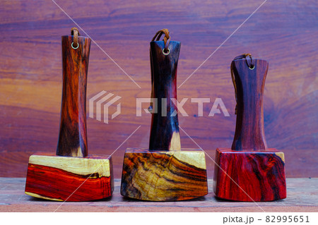 Set of mallet hammer wood made of rosewood tool handmade of Thailand  82995651